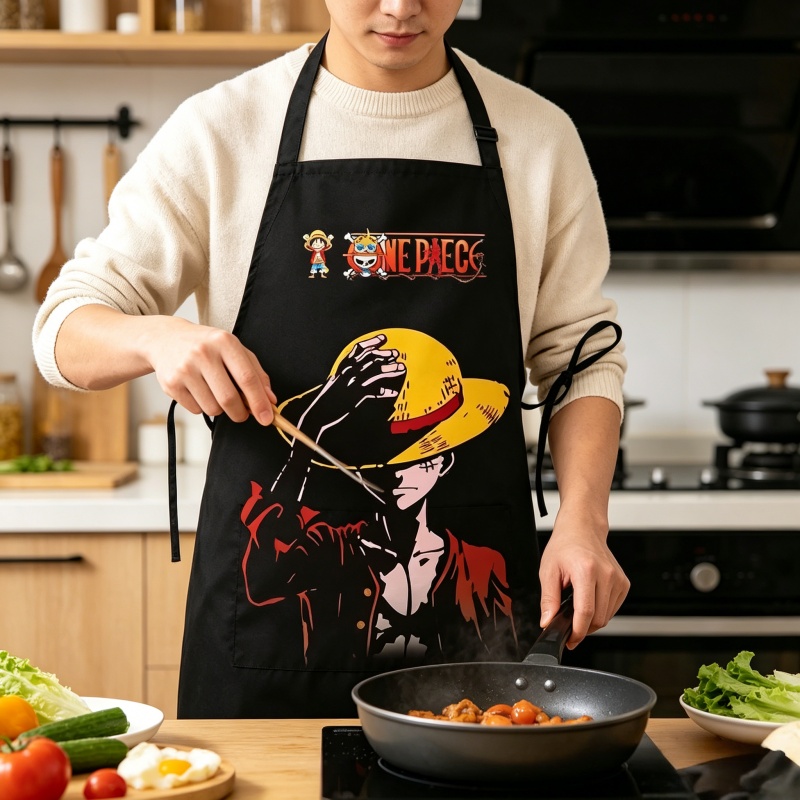 Kitchen Baking Items - Tablier One Piece Luffy imprimé dessin