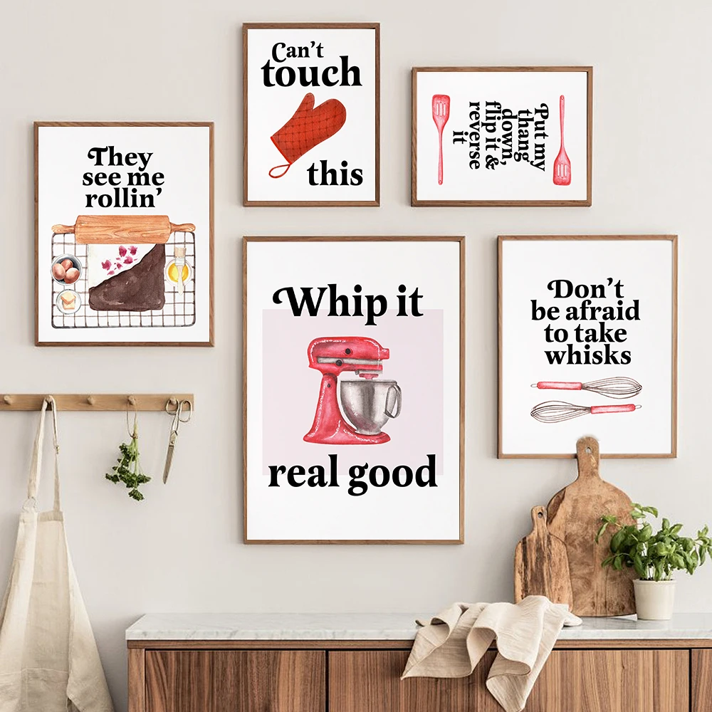 Kitchen Baking Quotes - Tableau sur toile imprimé sur le