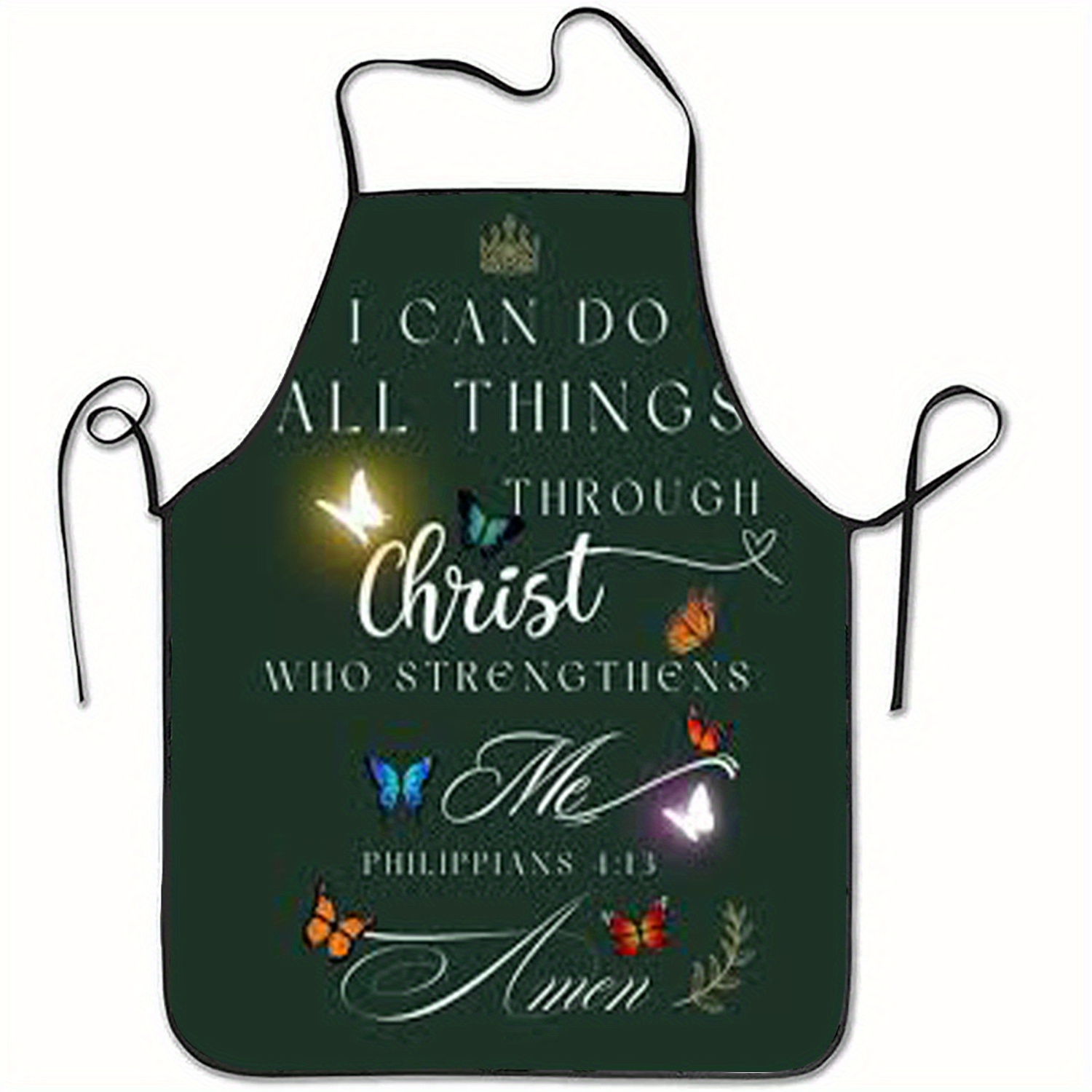 Kitchen Baking Quotes - Tablier chrétien avec philippiens 4:13, citation