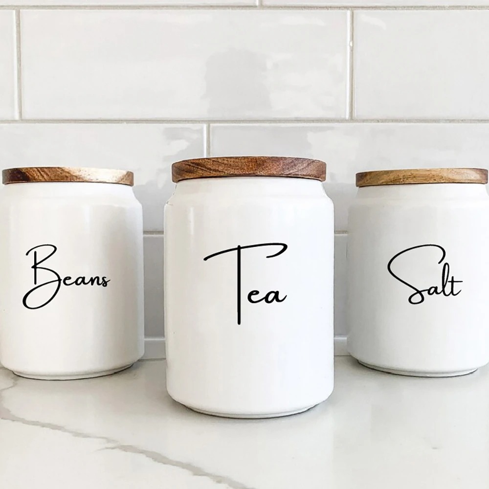 Kitchen Baking Quotes - Étiquettes autocollantes imperméables pour pots de