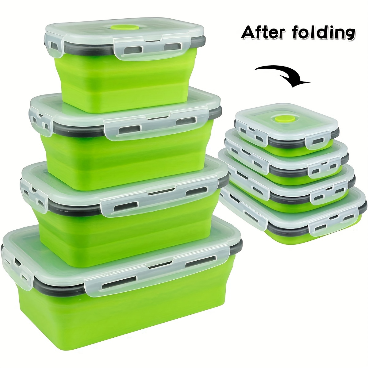Kitchen Baking Tray Organizer - Boîte à déjeuner pliante en Silicone,