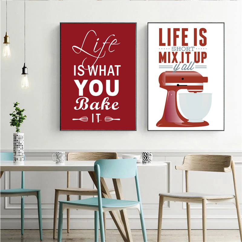 Kitchen Baking Quotes - Peintures sur toile d'art mural, cuisson