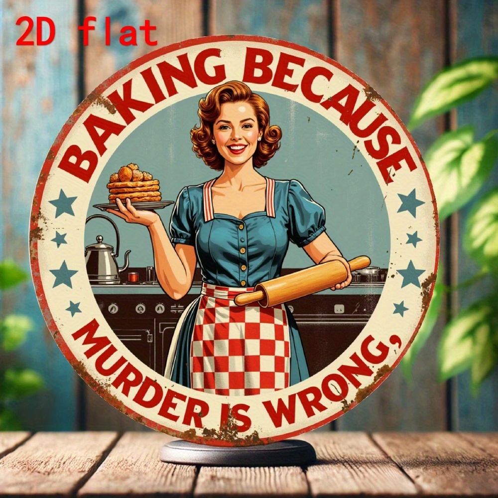 Panneau rond vintage en alumin - Kitchen Baking Quotes avis et prix