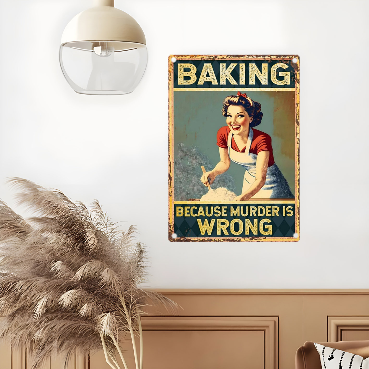 Décoration murale en métal vin - Kitchen Baking Quotes avis et prix